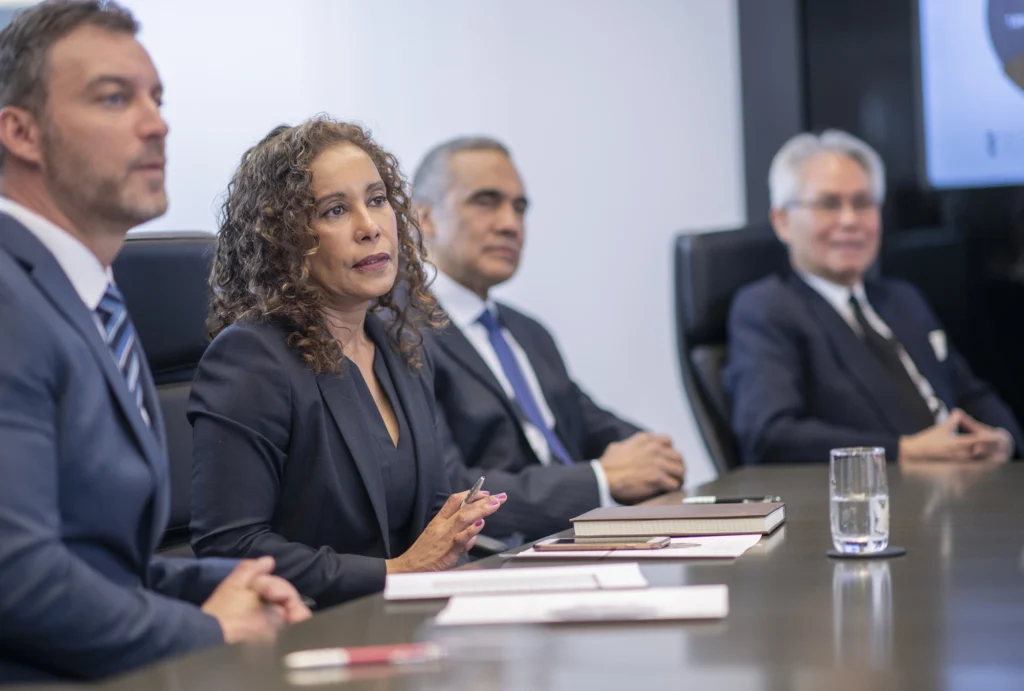 An investment committee meeting